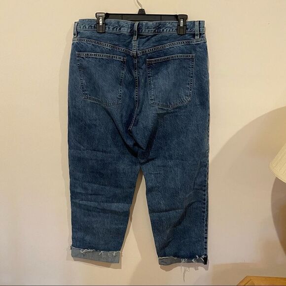 Uniqlo Slouch Tapered Ankle Jeans Women’s Size 32 Distressed - Picture 2 of 14